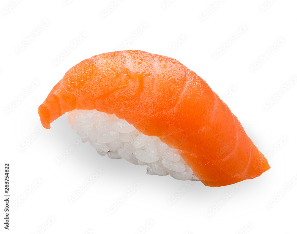 Salmon sushi on a white background. Nigiri Salmon sushi on a white background. Nigiri