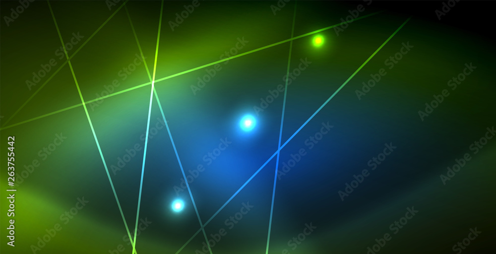 Neon glowing wave, magic energy and light motion background Neon glowing wave, magic energy and light motion background