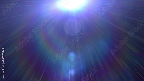4K White warm heaven lights with spectrum rays from above soft optical lens flares shiny animation art background animation. Motion graphic natural lighting lamp rays shiny effect dynamic colorful.