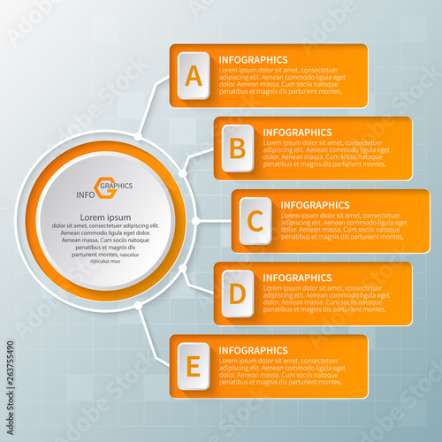 Abstract 3D Paper Infographics. Business template .Vector illustration