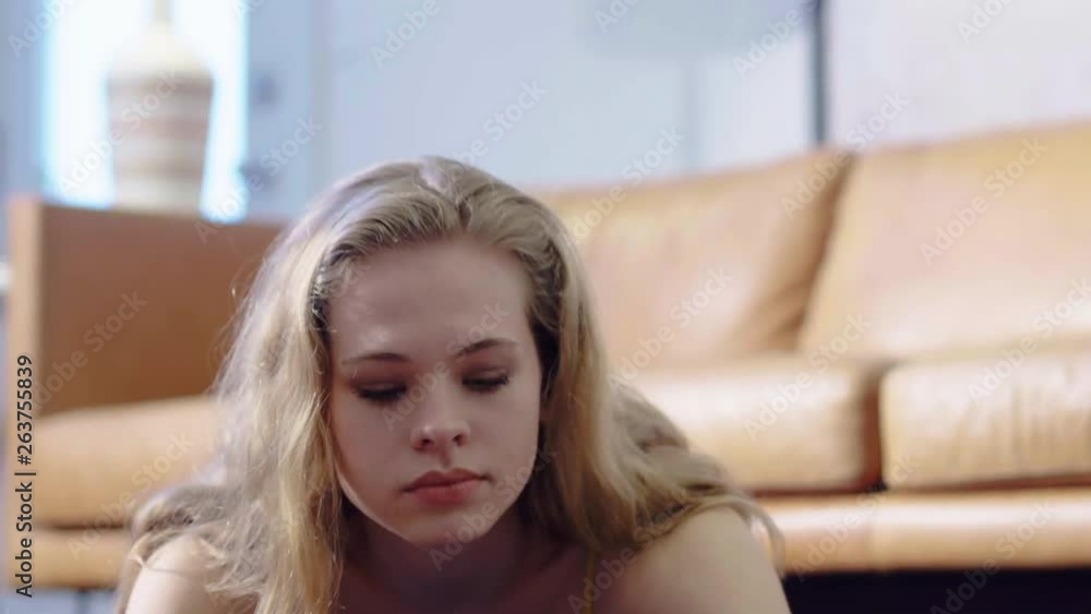 Young woman leaning forward in split stretch, slow motion rack focus shot 4k Young woman leaning forward in split stretch, slow motion rack focus shot 4k