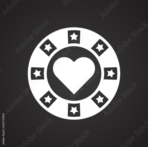 Casino icon on background for graphic and web design. Simple vector sign. Internet concept symbol for website button or mobile app.