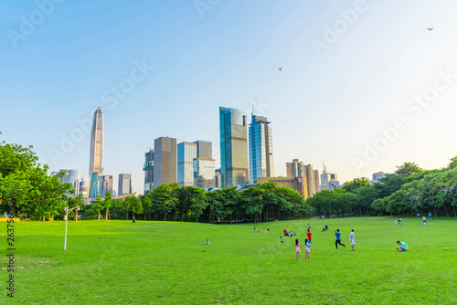 Toned image of modern office buildings