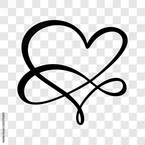 Heart love sign forever. Infinity Romantic wedding isolated symbol logo. Vector illustration for t shirt, card, poster. Design flat element of valentine day