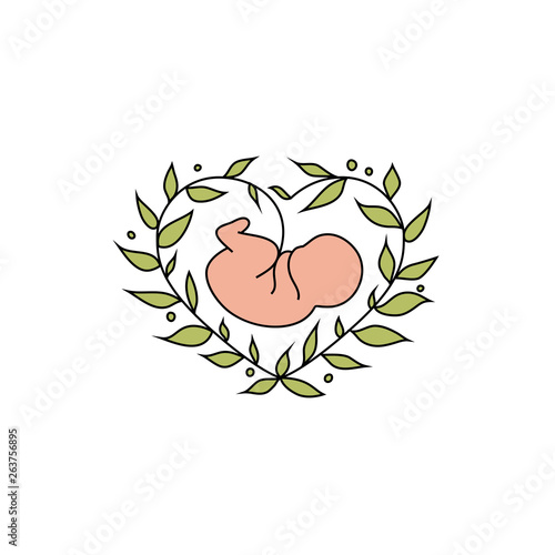 Emryo icon inside heart