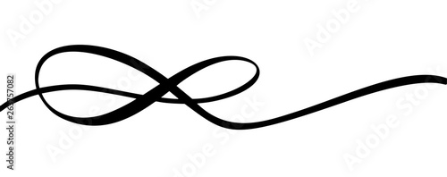 Infinity calligraphy vector illustration symbol. Eternal limitless emblem. Black mobius ribbon silhouette. Modern brush stroke. Cycle endless life concept. Graphic design element for card and logo