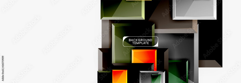 Geometrical design squares abstract banner, glossy shiny effects Geometrical design squares abstract banner, glossy shiny effects