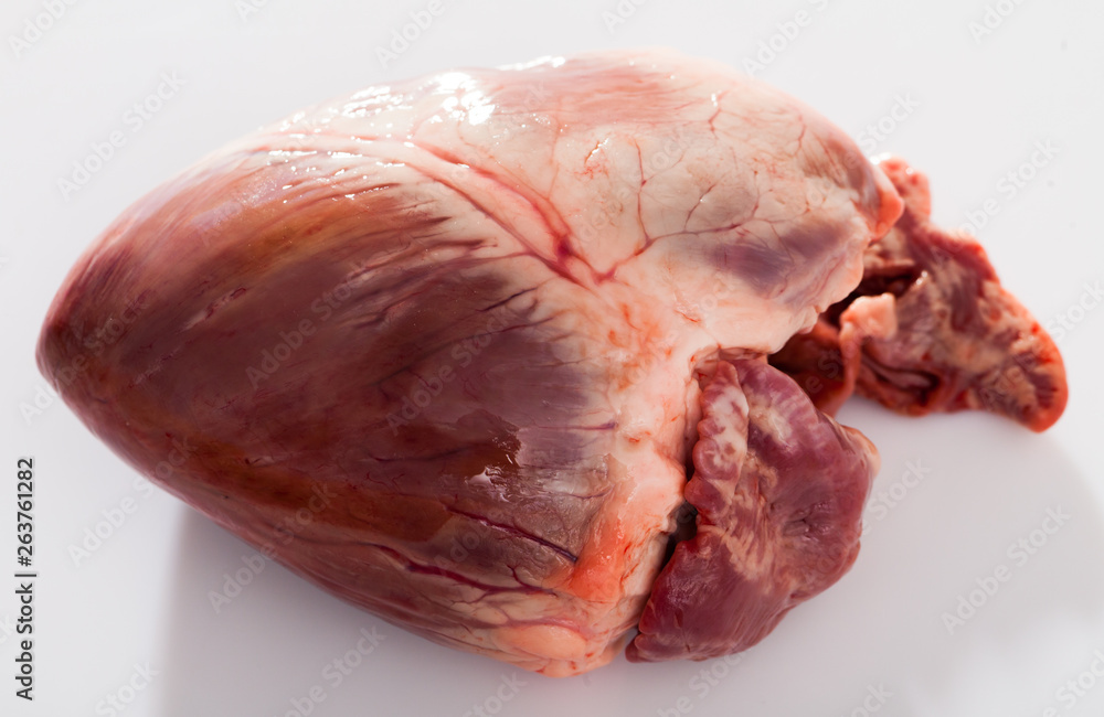 Uncooked pig heart