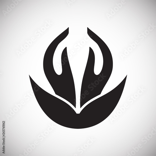 Yoga related icon on background for graphic and web design. Simple vector sign. Internet concept symbol for website button or mobile app.