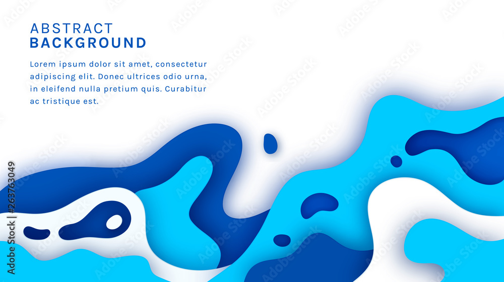 Sea paper cut background. Abstract vector banner. Sea paper cut background. Abstract vector banner.