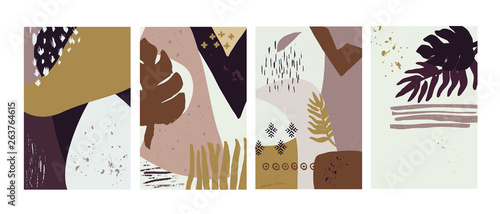 4 artboards with modern abstract design for cards, posters and other
