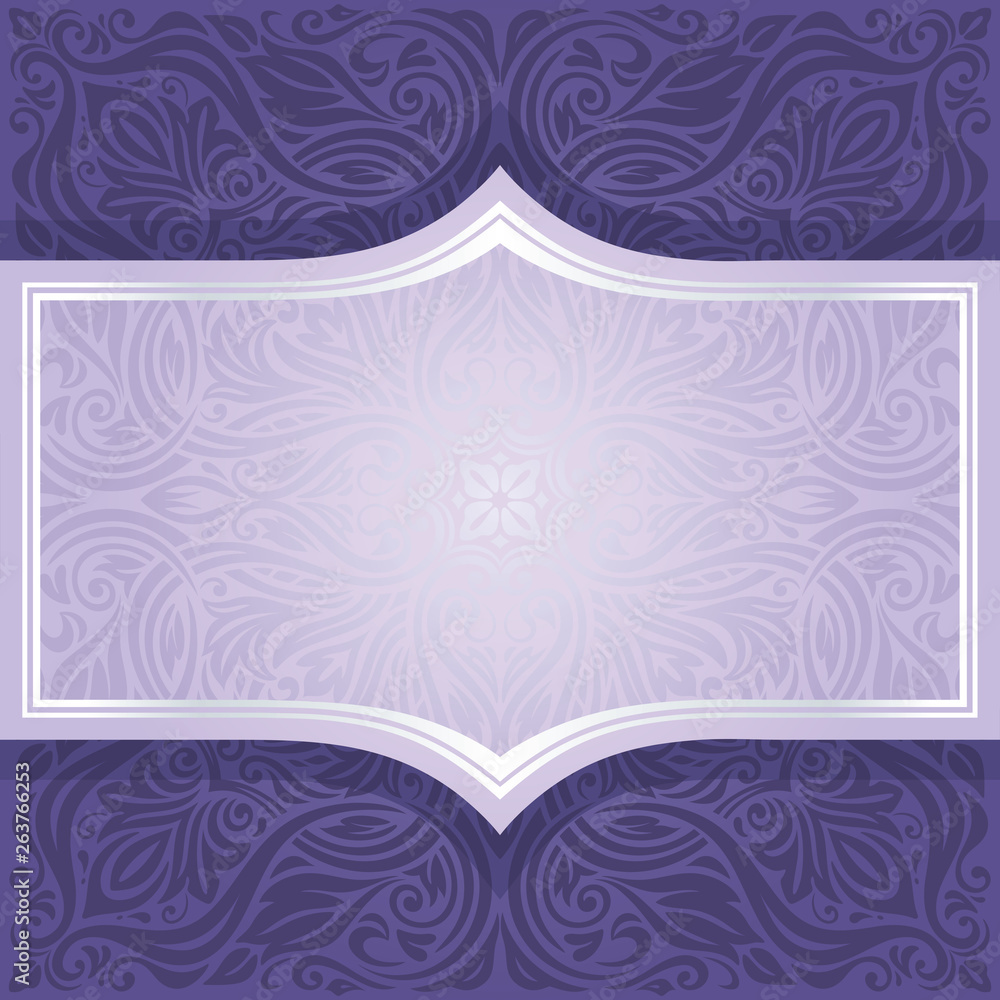 Violet purple Floral  vintage seamless pattern background  design trendy fashion mandala design copy space