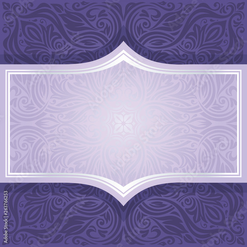 Violet purple Floral vintage seamless pattern background design trendy fashion mandala design copy space