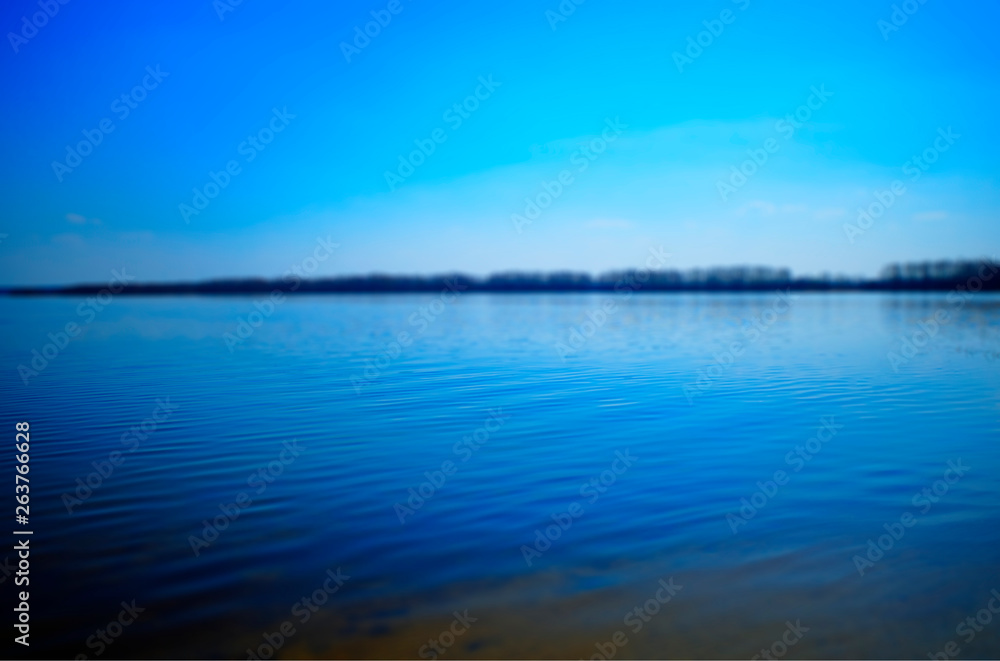 Fototapeta premium Horizontal river bokeh landscape background hd