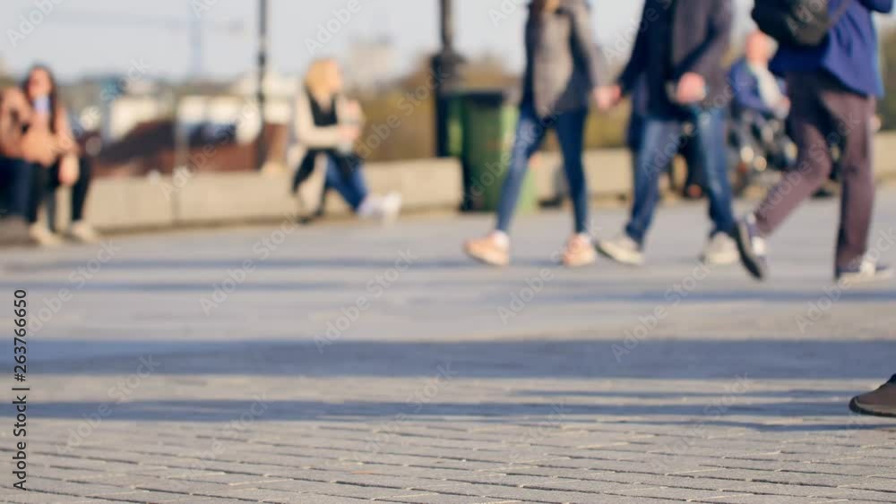 People walking on the streets of Warsaw's Old Town. Unrecognizable people footage. People walking on the streets of Warsaw's Old Town. Unrecognizable people footage.