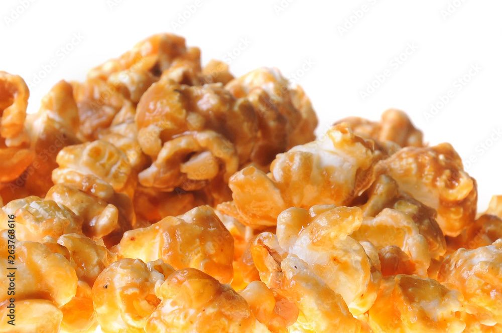Healthy food. Diet popcorn isolated on white background. Close-up Healthy food. Diet popcorn isolated on white background. Close-up