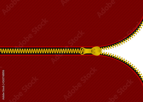 Half opened zipper vector design illustration