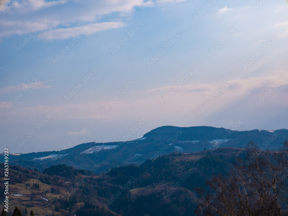 Fototapeta premium fog and cloud mountain valley landscape