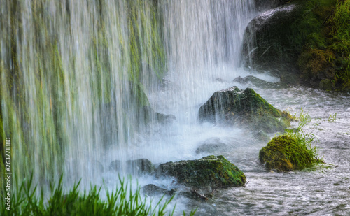 Closeup of a beautiful waterfall