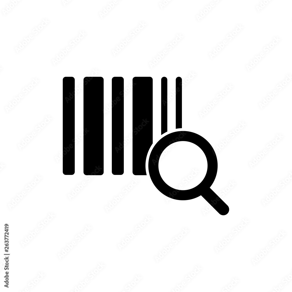 Magnifier sign on barcode