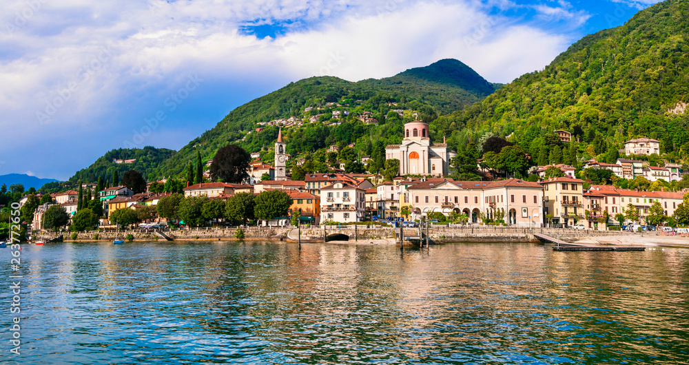 Beautiful lakes of Italy - scenic Lago Maggiore, Laveno-mombello town