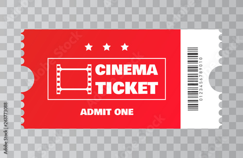 Black cinema ticket isolated on white. Vector 