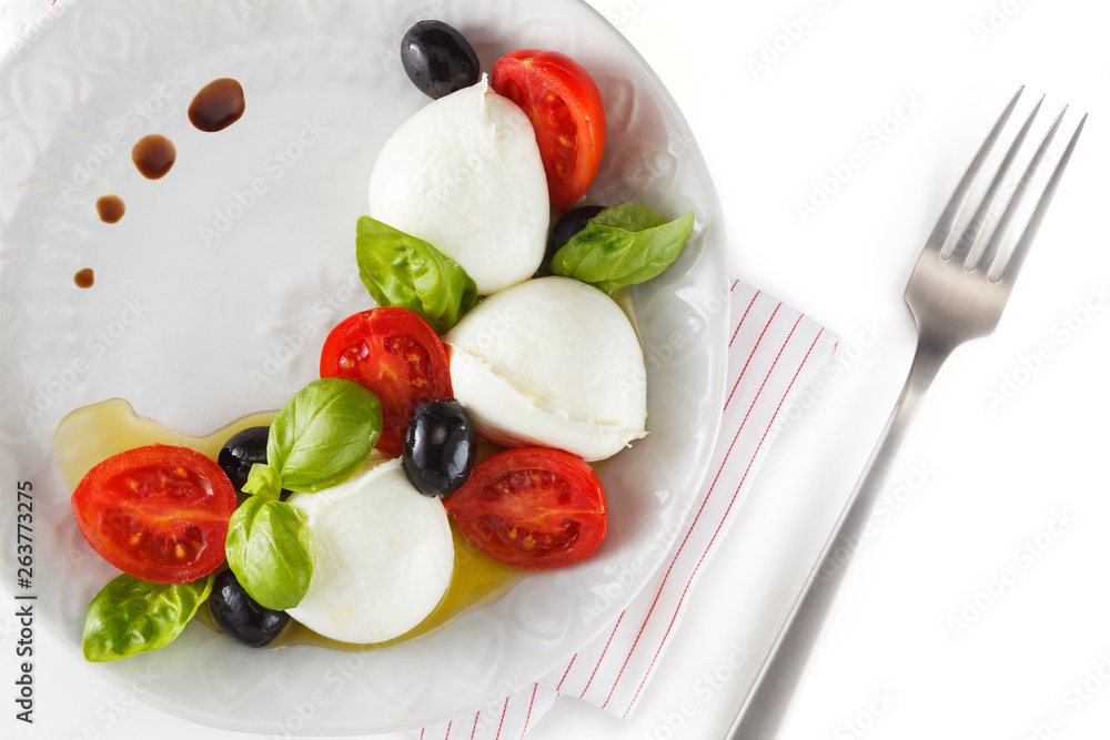 Salad with Italian mozzarella. Caprese. Salad with Italian mozzarella. Caprese.