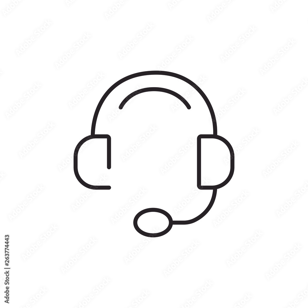 Headphone Icon. Call Center Symbol Modern Simple Vector For Web Site Or Mobile App Headphone Icon. Call Center Symbol Modern Simple Vector For Web Site Or Mobile App