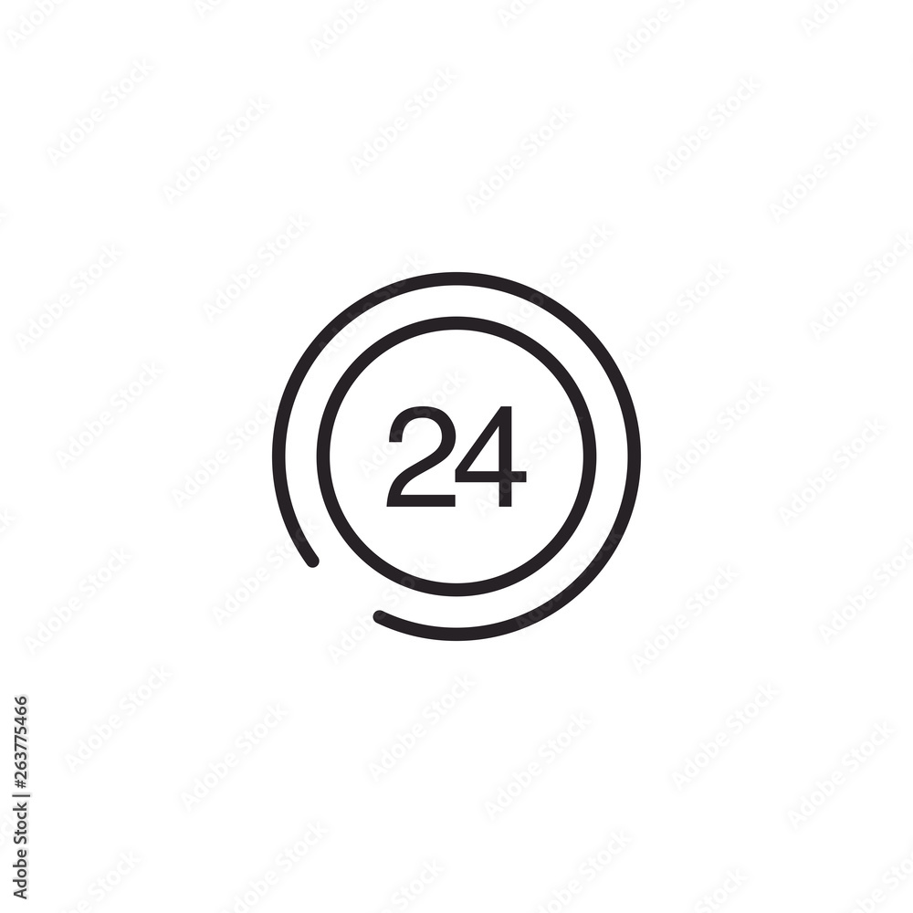 24 Hours Icon. Support Modern Simple Vector Icon For Web Site Or Mobile App 24 Hours Icon. Support Modern Simple Vector Icon For Web Site Or Mobile App