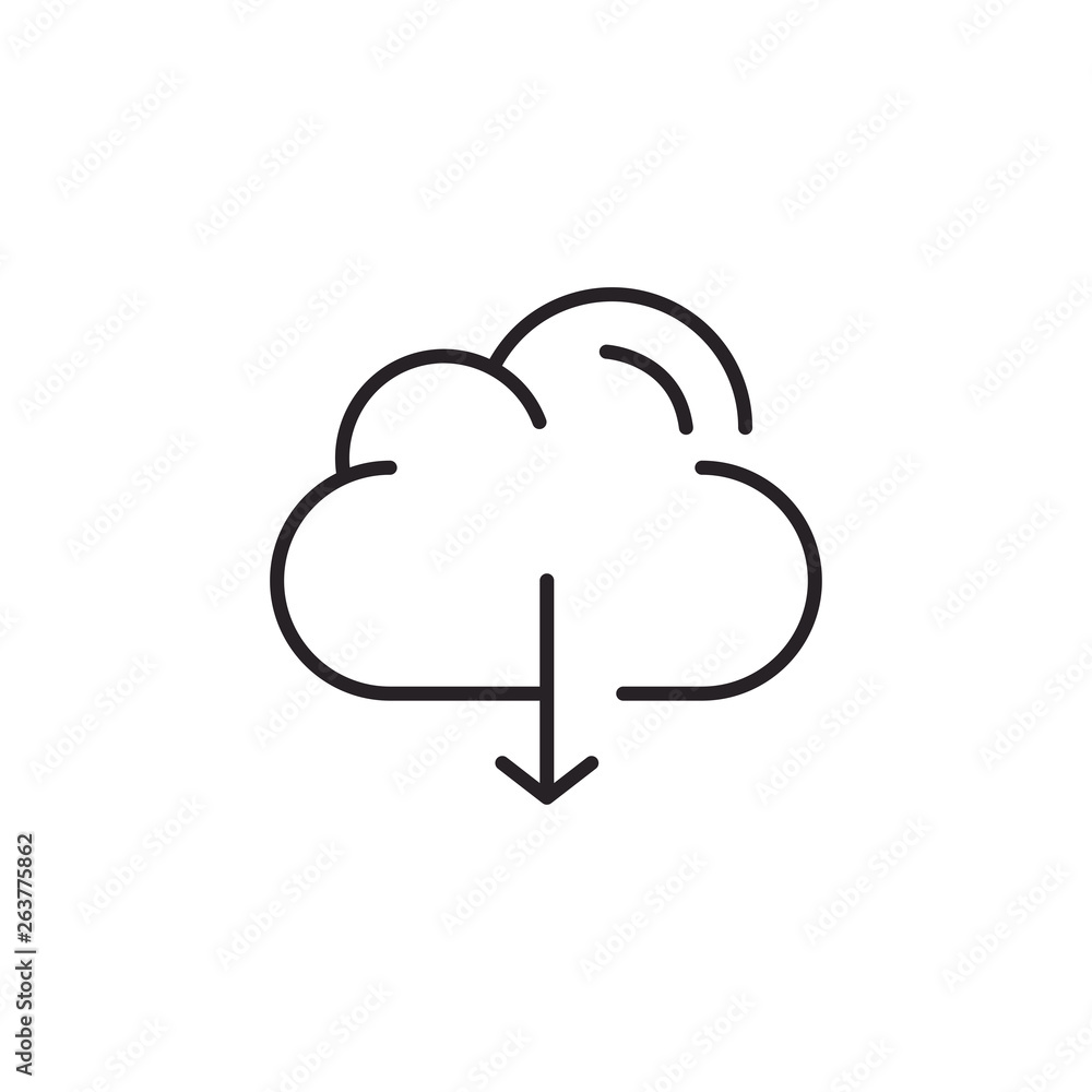 Download Cloud Modern Simple Outline UI Vector Icon Download Cloud Modern Simple Outline UI Vector Icon