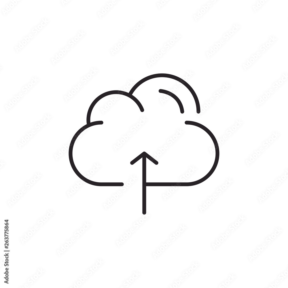 Upload Cloud Modern Simple Outline UI Vector Icon