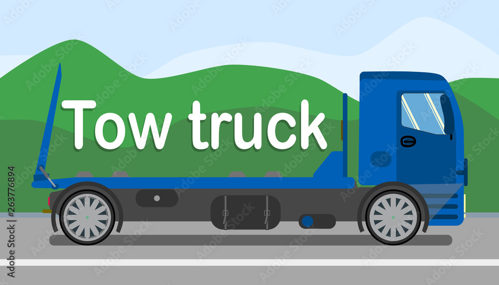 Tow Truck Services Stylized Banner Flat Template Tow Truck Services Stylized Banner Flat Template