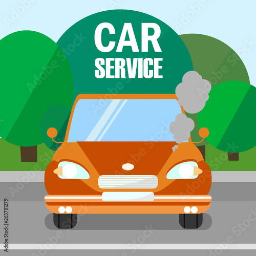 Car Service, Engine Maintenance Banner Template