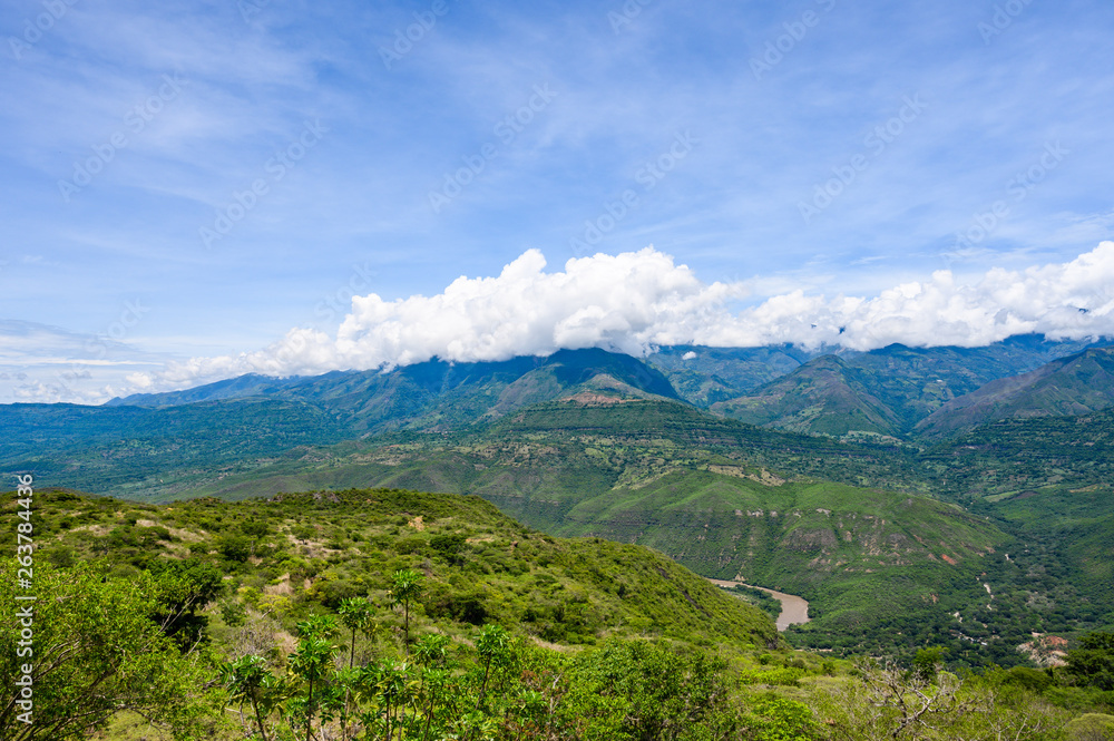 Fototapeta premium Krajobraz, Barichara, Santander, Kolumbia,