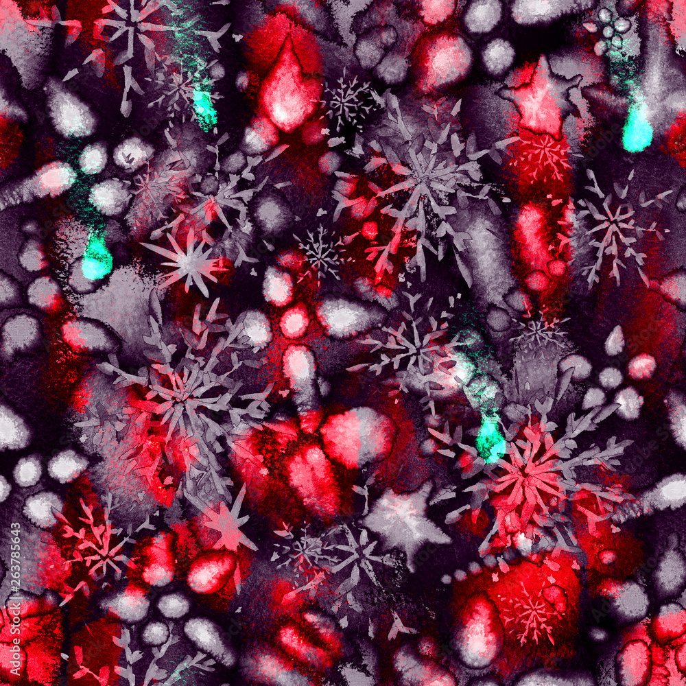 Fototapeta premium surreal cosmic magic unusual seamless watercolor pattern endless repeat