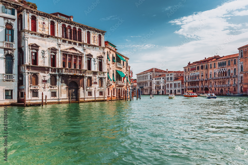 Grand Canal in Venice seen from water bus