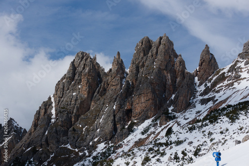 High mountain cliffs in the Dolomites