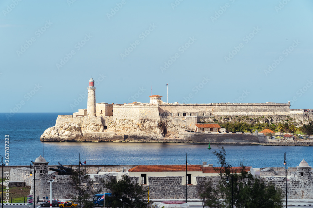 Colonial fort at the mouth of Havana harbor