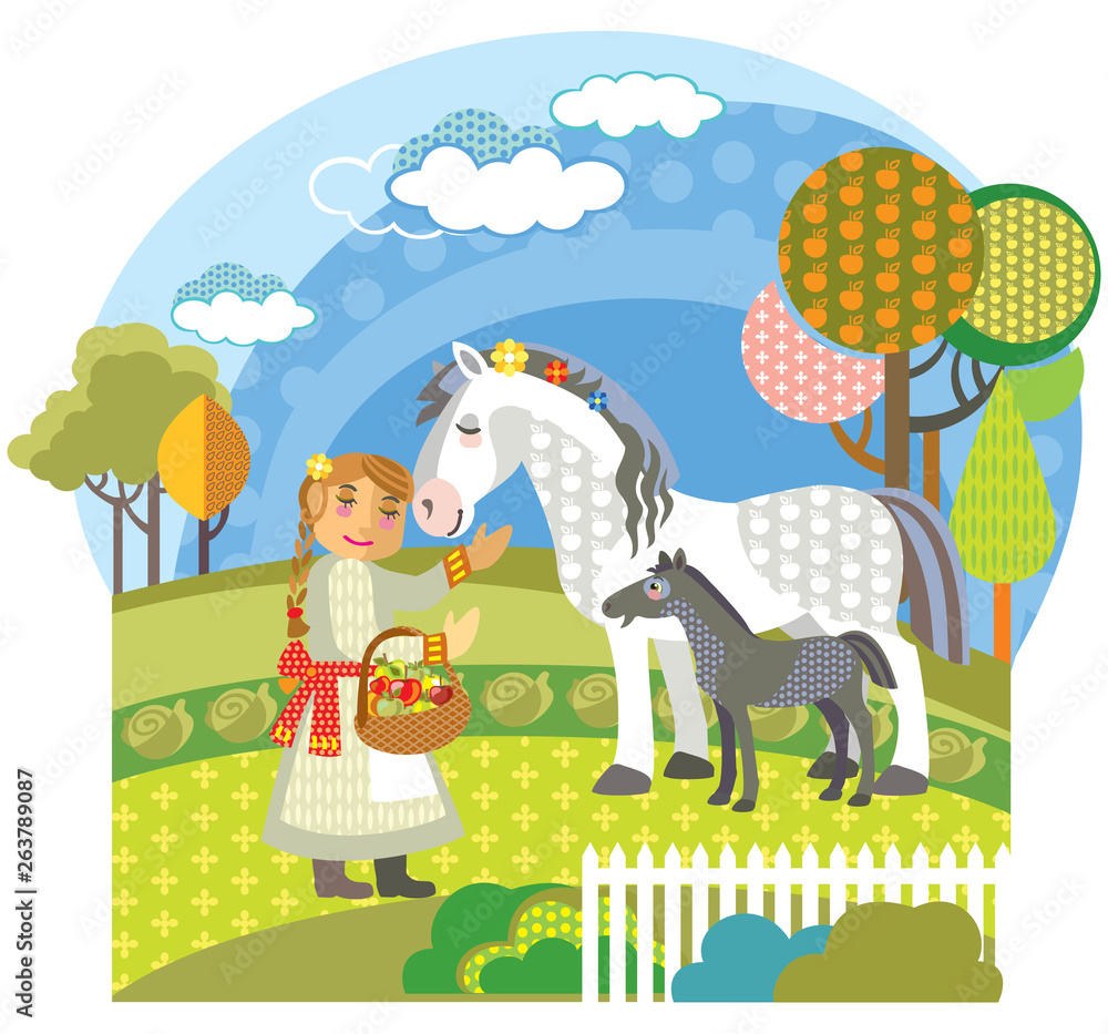 Fototapeta premium Vector farm image 1