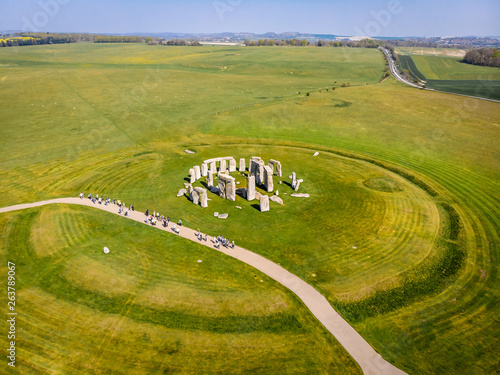 Photography Aerial view of Stonehenge in summer, England