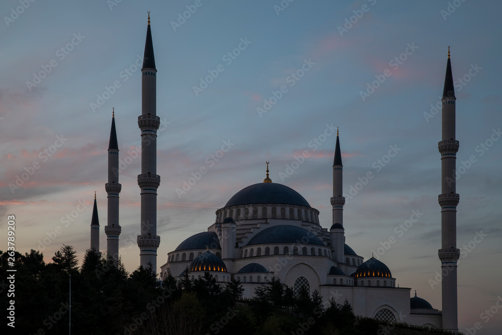 Fototapeta premium Istanbul Camlica Mosque or Camlica Tepesi Camii, Istanbul, Turkey
