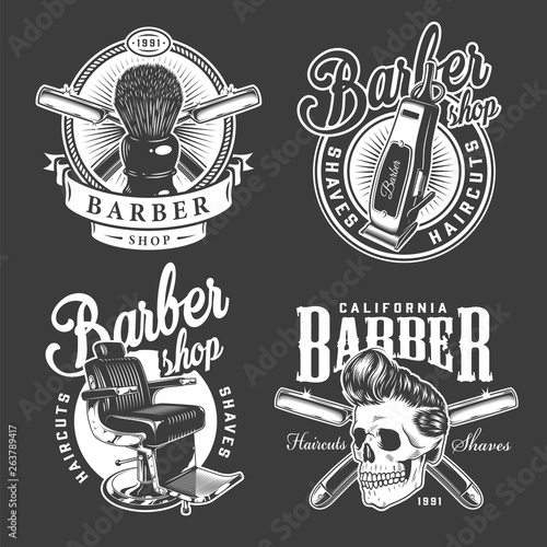 Vintage barbershop logos