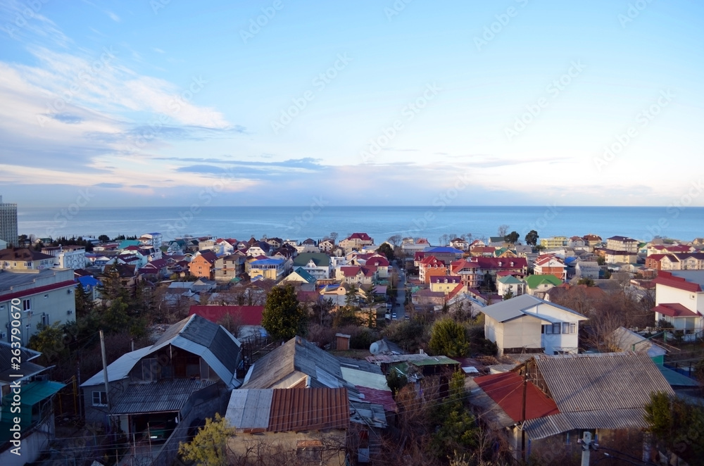 Fototapeta premium village by the sea