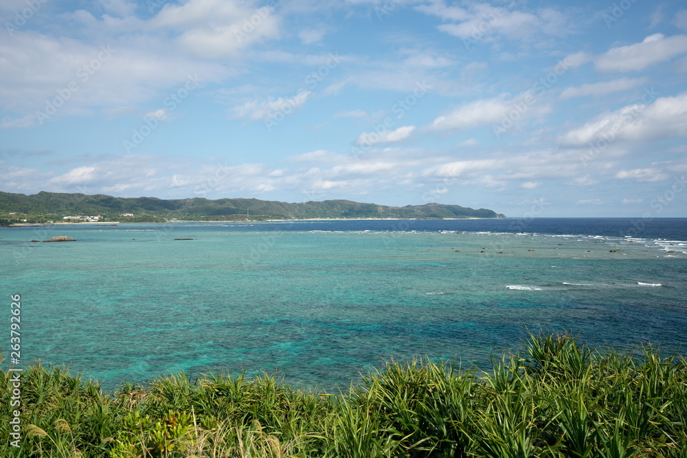 Amami Oshima, Japan - April 6, 2019: Cape Ayamaru in Amami Oshima, Kagoshima, Japan, in the afternoon Amami Oshima, Japan - April 6, 2019: Cape Ayamaru in Amami Oshima, Kagoshima, Japan, in the afternoon