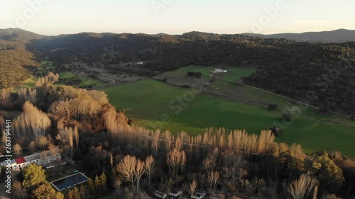 Aerial Drone Footage Andalusia landscape at sunset.  photo