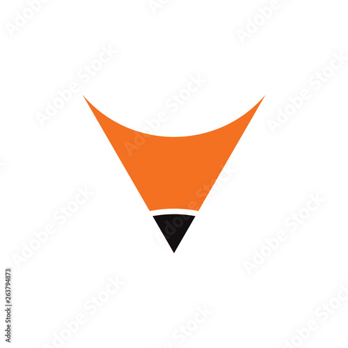 Basic CMYKletter v pencil shape education concept vector