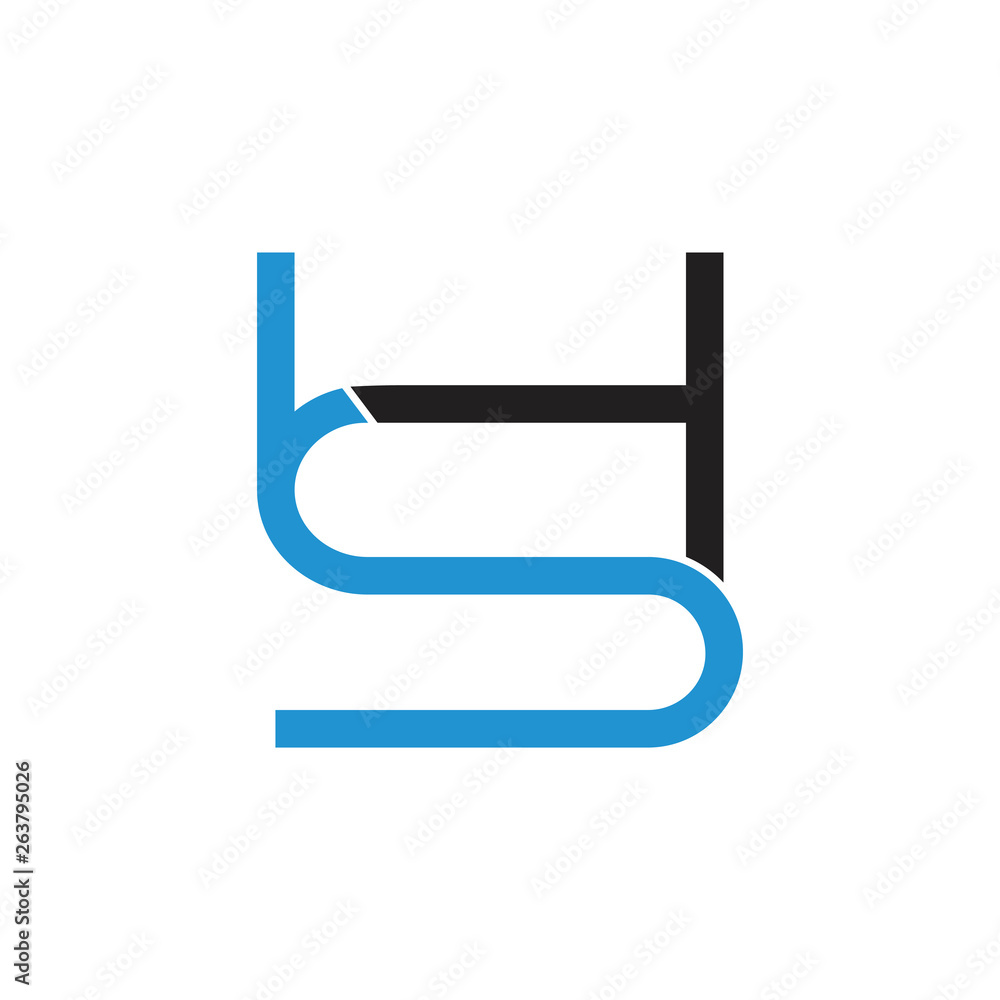 letter hs linked line logo vector letter hs linked line logo vector