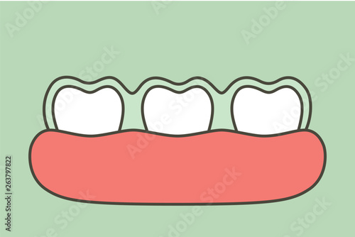 teeth wear silicone trainer or invisible braces, dental health concept - tooth cartoon vector flat style