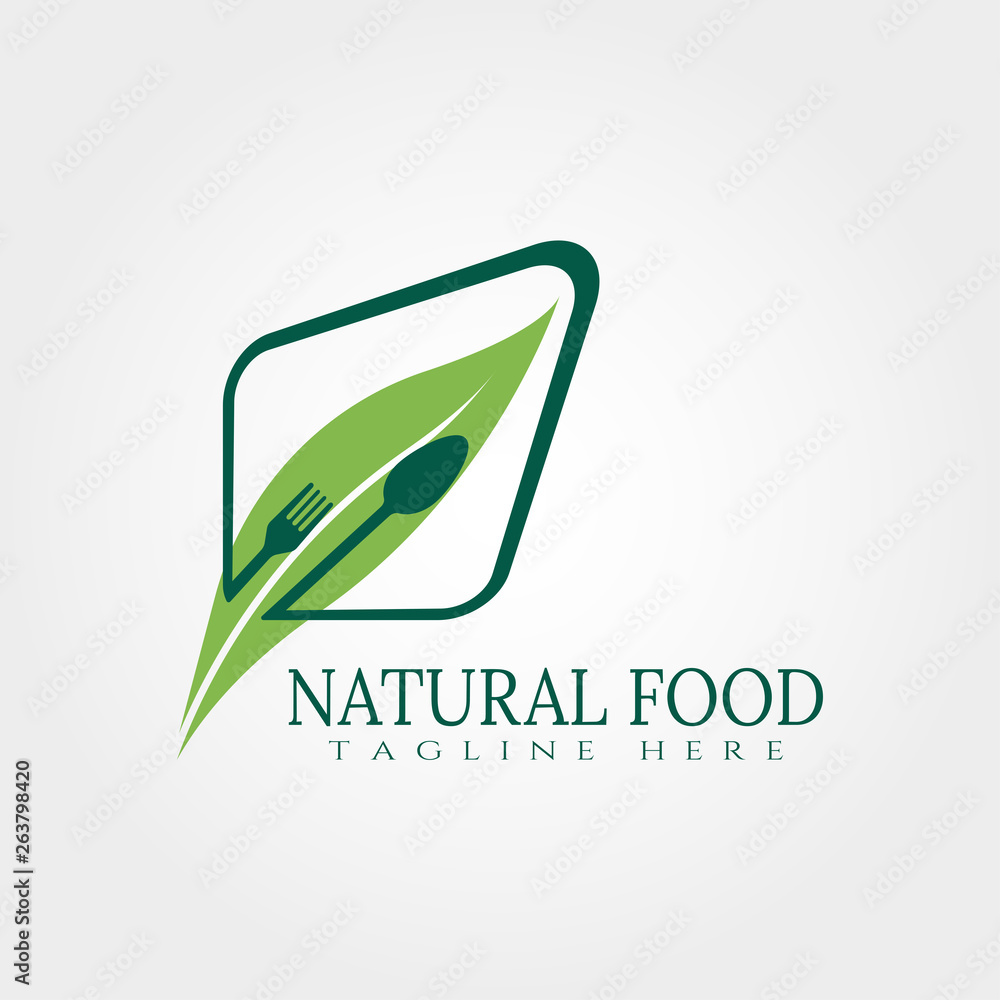 Fototapeta premium Food logo design with fork and spoons concept, illustration element-vector