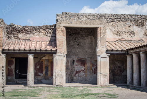 Outer courtyard of ancient roman baths photo